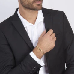 Bracelet Cameo Maille Alternee 1/3 Or Jaune 7 Bracelet Cameo Maille Alternee 1/3 Or Jaune -Mode Bijouterie Magasin B3BHJW0122 model0