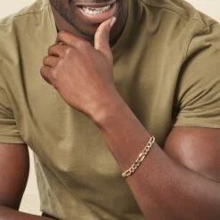 Bracelet Cameo Maille Alternee 1/3 Or Jaune 9 Bracelet Cameo Maille Alternee 1/3 Or Jaune -Mode Bijouterie Magasin B3BHJW0122 model2