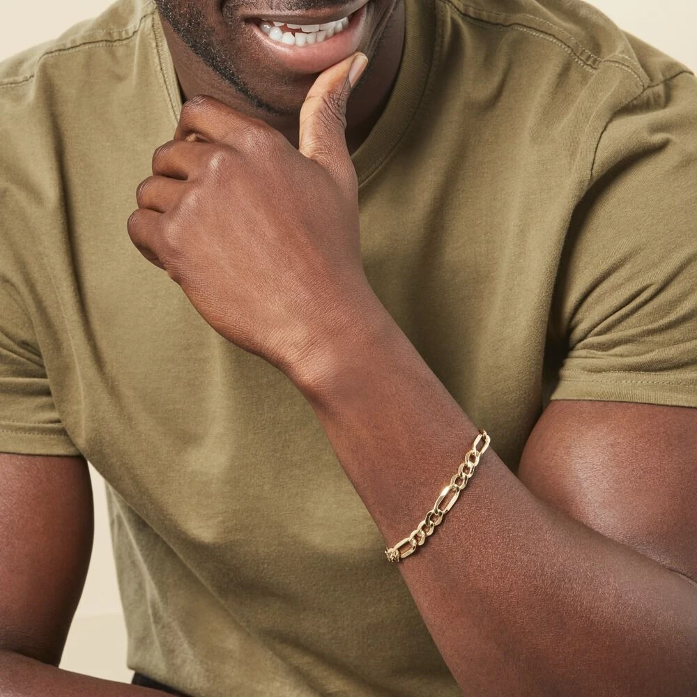 Bracelet Cameo Maille Alternee 1/3 Or Jaune 5 Bracelet Cameo Maille Alternee 1/3 Or Jaune – Image 5