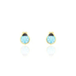 Boucles D'oreilles Puces Helidie Coccinelle Or Jaune