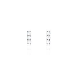 Boucles D'oreilles Puces Sabine Or Blanc Diamant