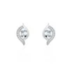 Boucles D'oreilles Lydia Or Blanc Topaze Oxyde