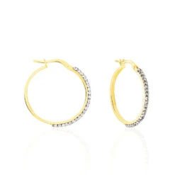 Créoles Sandrine Or Jaune Strass