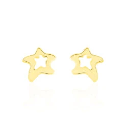 Boucles D'oreilles Puces Alphonsine Etoile De Mer Or Jaune