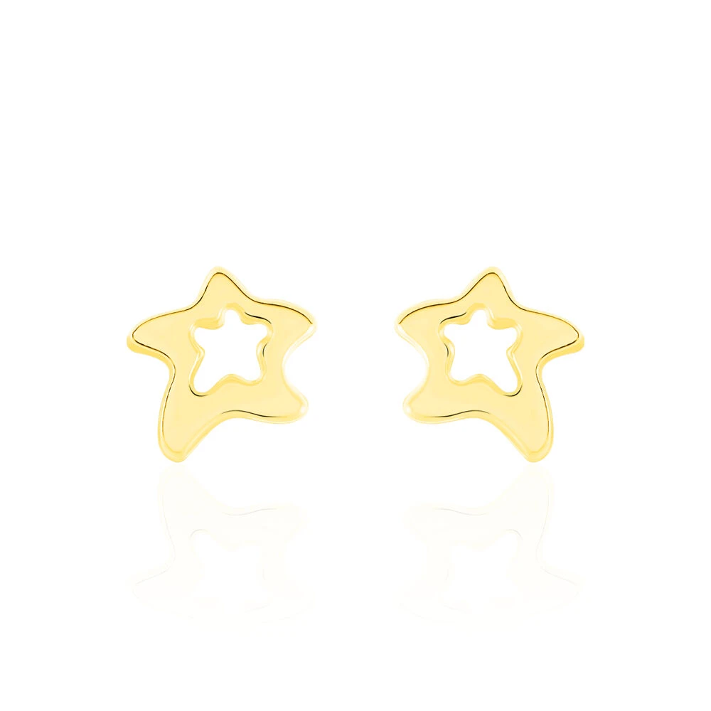 Boucles D'oreilles Puces Alphonsine Etoile De Mer Or Jaune 1 Boucles D'oreilles Puces Alphonsine Etoile De Mer Or Jaune
