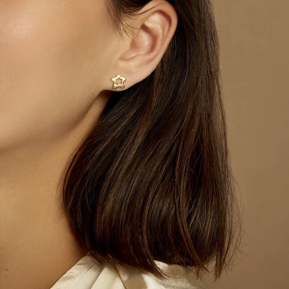 Boucles D'oreilles Puces Alphonsine Etoile De Mer Or Jaune 4 Boucles D'oreilles Puces Alphonsine Etoile De Mer Or Jaune – Image 4