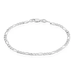 Bracelet Cleona Maille Alternee 1/3 Argent Blanc