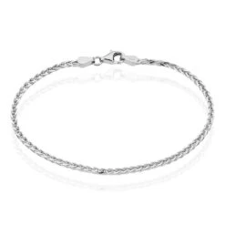 Bracelet Sherihane Maille Palmier Argent Blanc