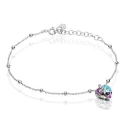 Bracelet Isin Argent Blanc Pierre De Synthese