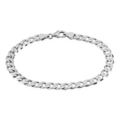 Bracelet Casper Maille Gourmette Argent Blanc