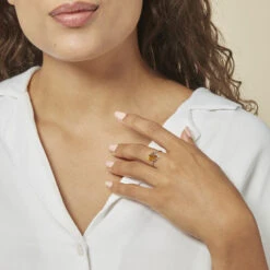 Bague Argent Blanc Nailla Ambre -Mode Bijouterie Magasin FADFBIX002 model0