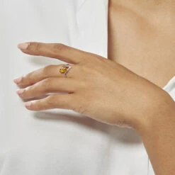 Bague Argent Blanc Nailla Ambre -Mode Bijouterie Magasin FADFBIX002 model1