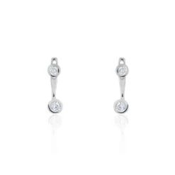 Bijoux D'oreilles Abha Argent Blanc Oxyde De Zirconium