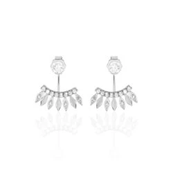 Bijoux D'oreilles Yannique Argent Blanc Oxyde De Zirconium