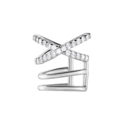 Bague D'oreille Unitaire Pancho Argent Blanc Oxyde