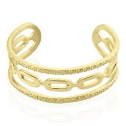Bracelet Manchette Olya Acier Jaune
