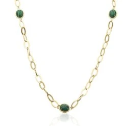 Collier Julyan Acier Doré Malachite