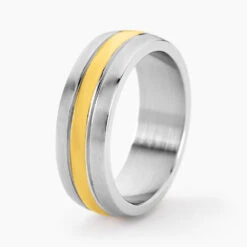 Bague Gustave Acier Bicolore