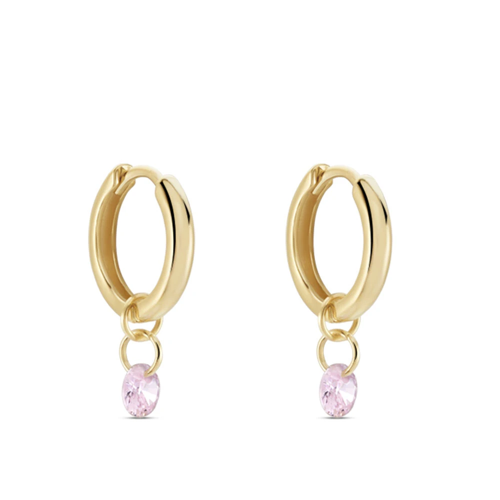 Créoles Plaqué Or Pauw Pampilles Oxydes De Zirconium 2 Créoles Plaqué Or Pauw Pampilles Oxydes De Zirconium – Image 2