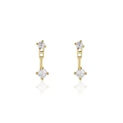 Bijoux D'oreilles Plaqué Or Dedale Oxydes De Zirconium