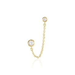 Bijou D'oreille Unitaire Jacinda Plaqué Or Jaune Oxyde De Zirconium