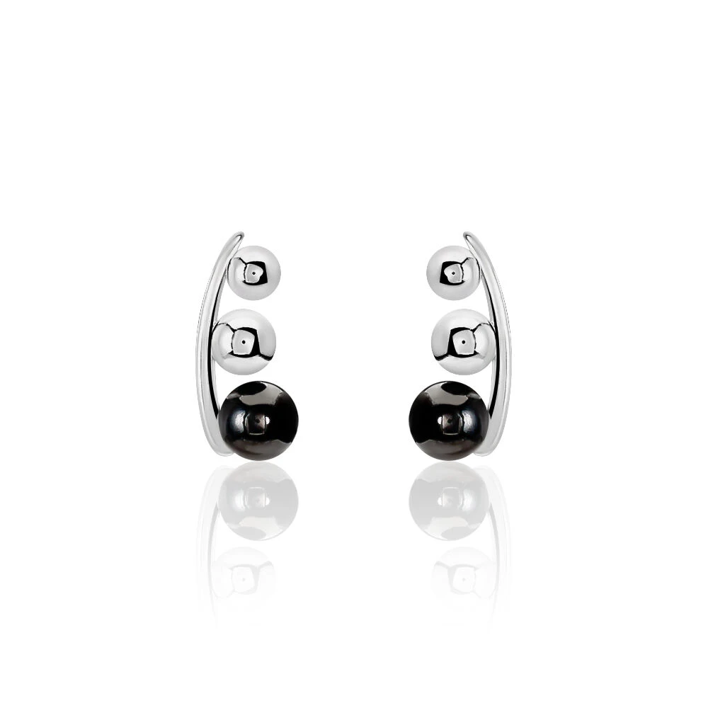 Bijoux D'oreilles Cleya Argent Blanc Céramique 1 Bijoux D'oreilles Cleya Argent Blanc Céramique