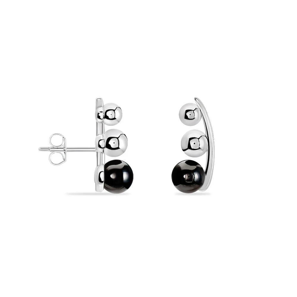 Bijoux D'oreilles Cleya Argent Blanc Céramique 2 Bijoux D'oreilles Cleya Argent Blanc Céramique – Image 2