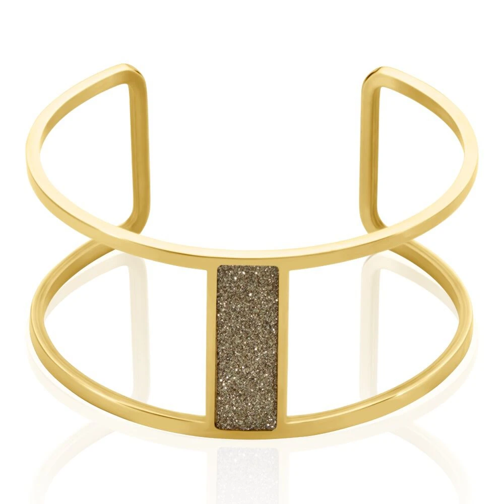 Bracelet Manchette Acier Doré Maria 1 Bracelet Manchette Acier Doré Maria